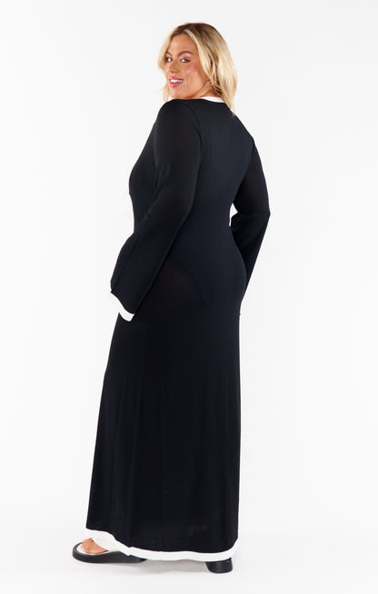 Balboa Dress ~ Black and White Contrast Knit