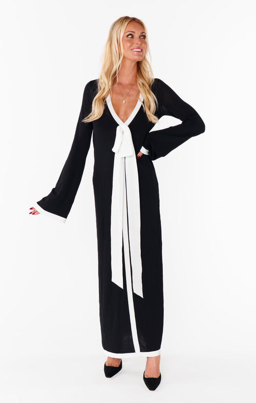 Balboa Dress ~ Black and White Contrast Knit