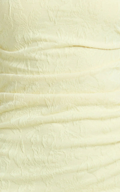 Kayrene Maxi Dress - Long Sleeve Bodycon Dress in Butter Yellow