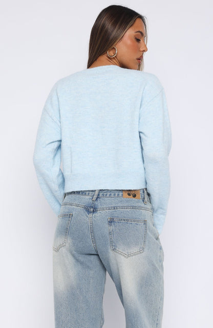 Warm Whispers Knit Cardigan Baby Blue