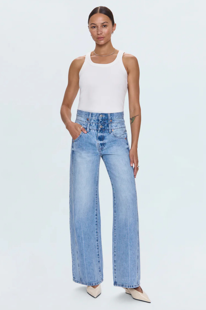 Caleb High Rise Stacked Waist Jean - Era
