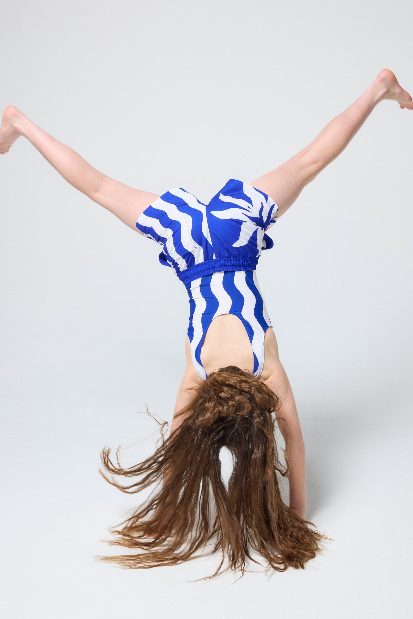 Kids Blue Sunstar and Stripe Swim Shorts