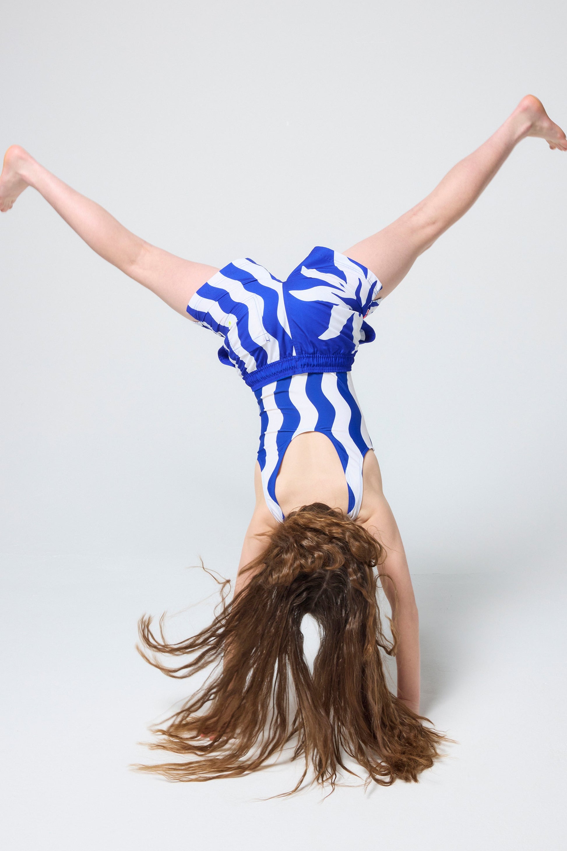 Kids Blue Sunstar and Stripe Swim Shorts