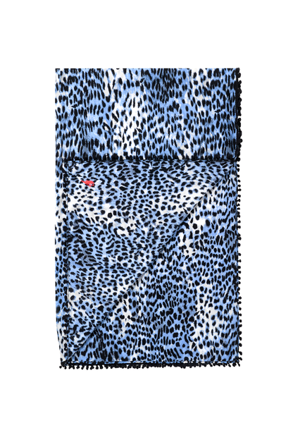 Scamp & Dude x Lauren Laverne White with Blue and Grey Cheetah Charity Super Scarf