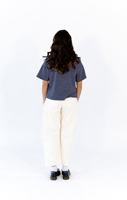 Tessa Off-White Barrel Jeans