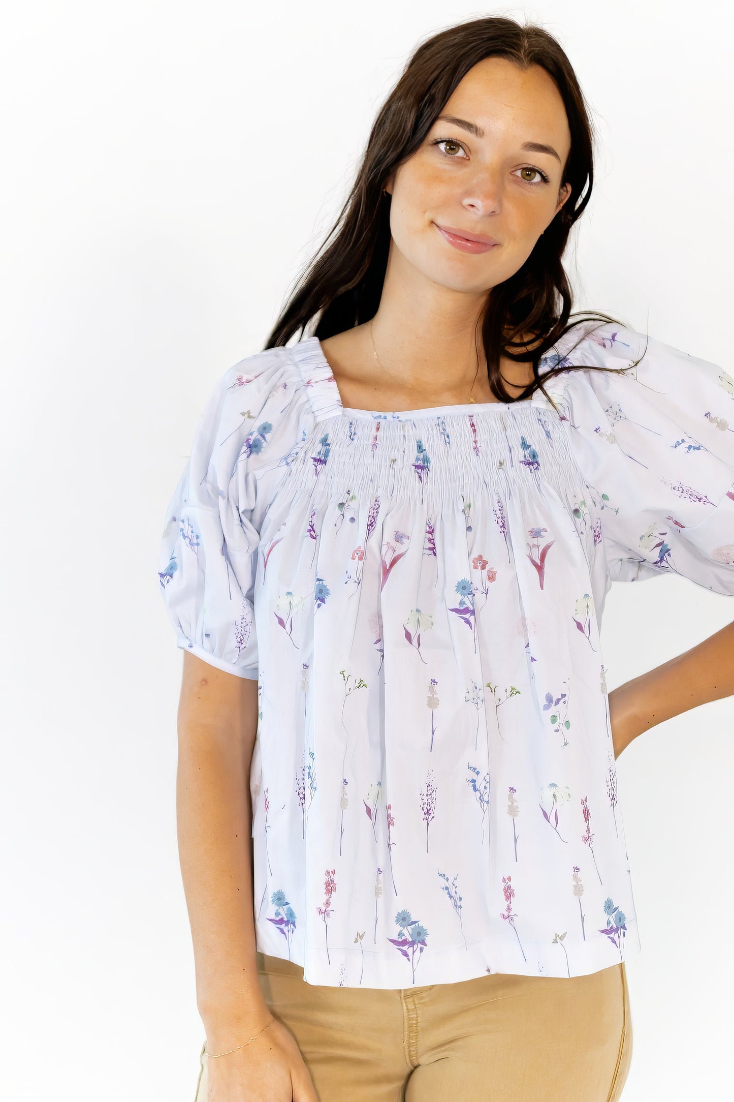 Reina Smocked Floral top