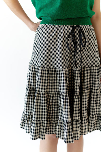 Finn Gingham Knee Length Skirt