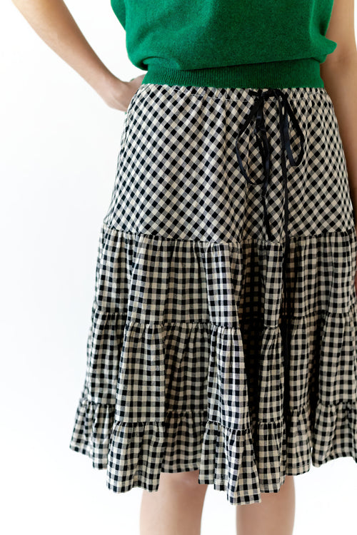 Finn Gingham Knee Length Skirt