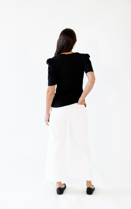 Sloane Ribbed Button Detail Up