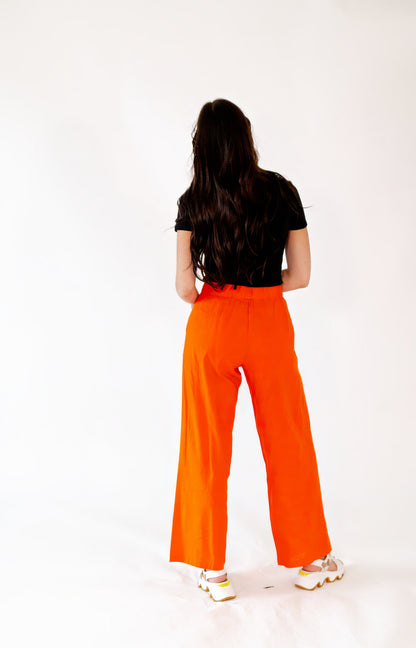 Faye Linen Pleated Pants