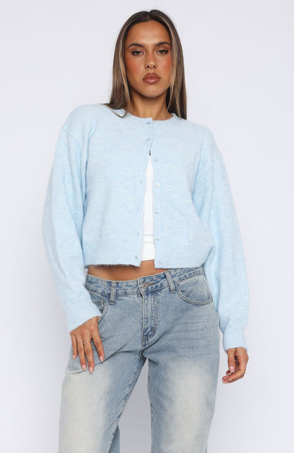Warm Whispers Knit Cardigan Baby Blue