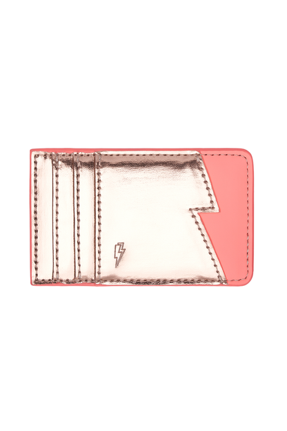 Rose Gold with Coral Card Holder