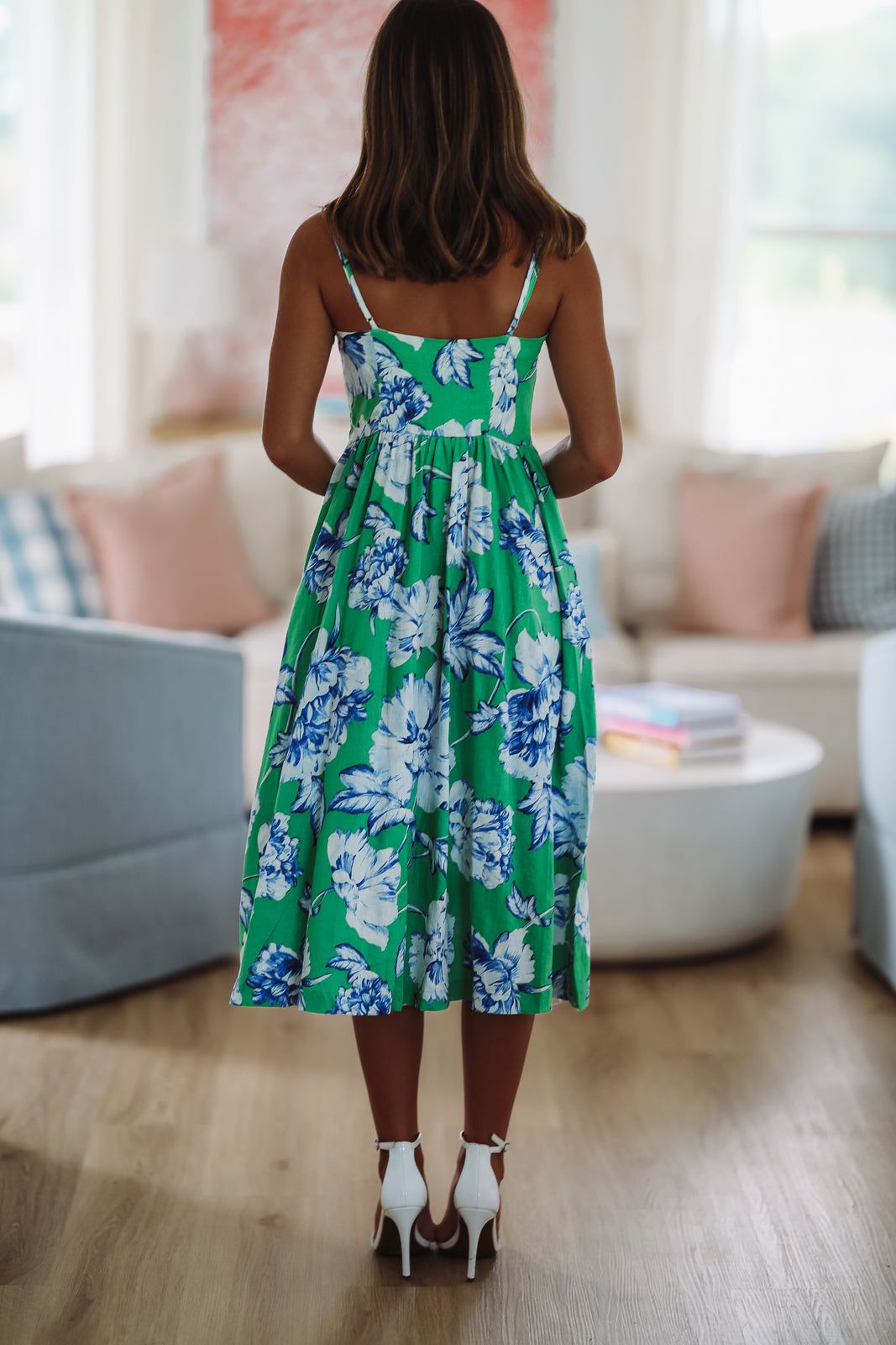 Gonna Find Ya Midi Dress - Green, White and Blue
