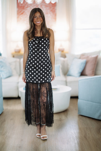 Midnight Lace Maxi Dress - Black