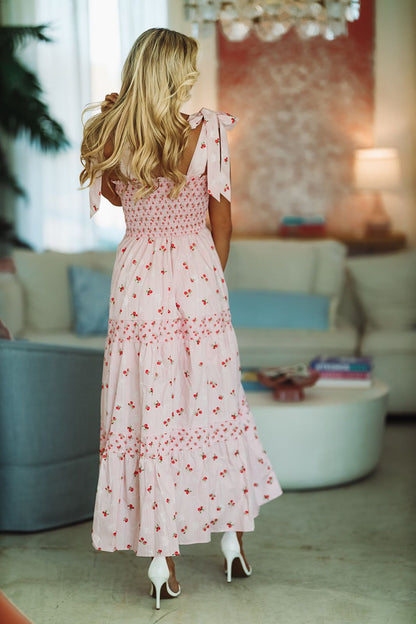Popularity Piece Floral Maxi Dress - Pink