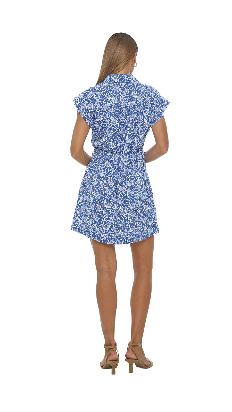 Aurora Collar Mini Dress - Lysoria Blue