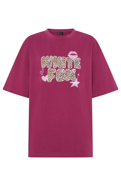 11th Street She's So Lucky Oversized Tee Very Berry